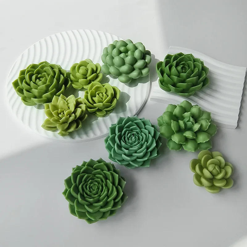 Description Picture 3 of item3D Succulent Candle Silicone Mold DIY Plant Flowers Soap Plaster Crafts Resin Mold Handmade Chocolate Candy Cake Baking Tools
