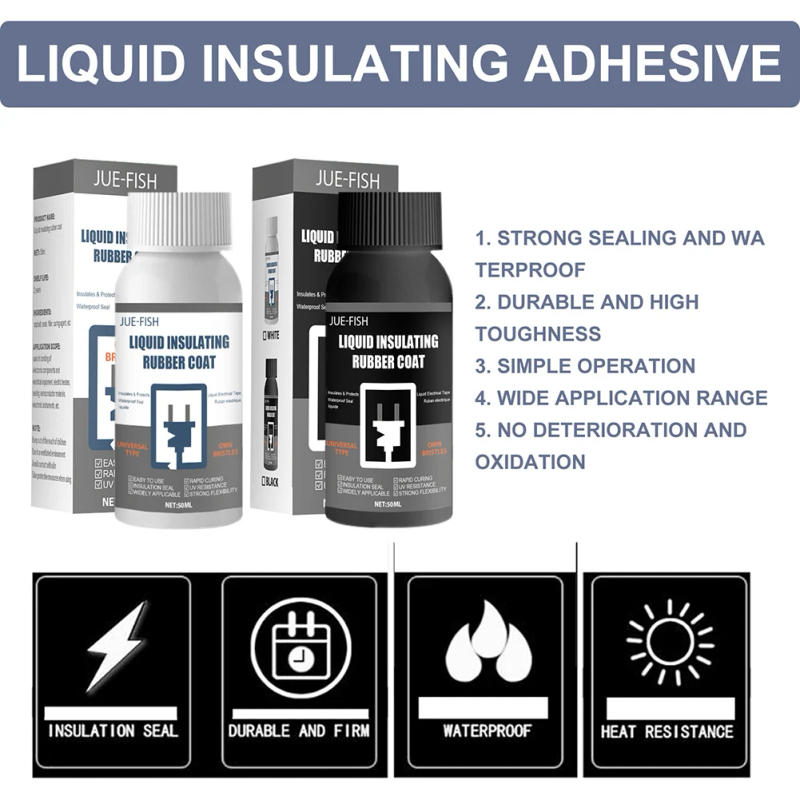 Description Picture 5 of item30/50ml Liquid Insulating Rubber Coat Waterproof Super Glue Insulation Sealant Liquid Tape Paste pegamento extra fuerte Sealant