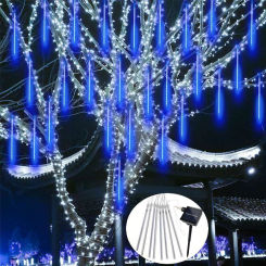 Outdoor 8 Tube LED Solar Meteor Shower Rain Lights Street Lights 30/50cm Fairy String Light Wedding Garden Yard Christmas Decor