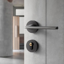 1 Set of Aluminum Alloy Door Lock Set Indoor Bedroom Living Room Silent Door Lock Set Hardware Accessories Household Door Handle