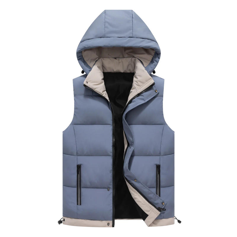 Description Picture 5 of itemAutumn Winter Vest Men Fashion Hooded Warm Sleeveless Jacket Coat Mens Windproof Waistcoat Streetwear Solid Outwear Vests Men