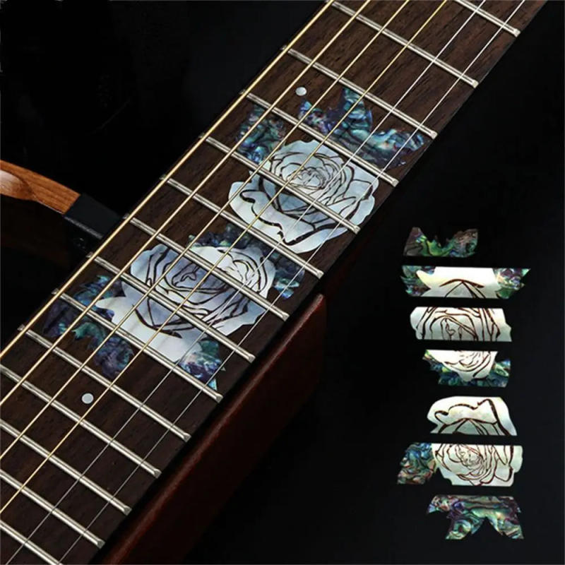 Description Picture 6 of item22 Styles Ultra Thin Inlay Guitar Decals Fretboard Sticker Music Instrument Decorations Electric Acoustic Guitar Bass Accessory