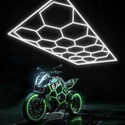 Hexagon Garage Light 672W 6500K 10000LM Ceiling Hex Lights Hexagon LED Lights for Garage Gym Basement Warehouse Auto Car Shop
