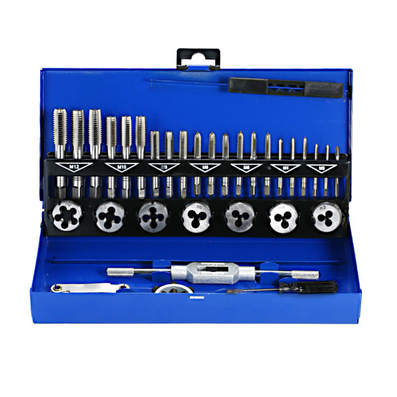 Description Picture 4 of itemM3-M12 Hand Threading Tool Tungsten Carbide Tap Die Screw Thread Making Tool Bit Set HSS Tap Die Set Metric Wrench Repair Tool