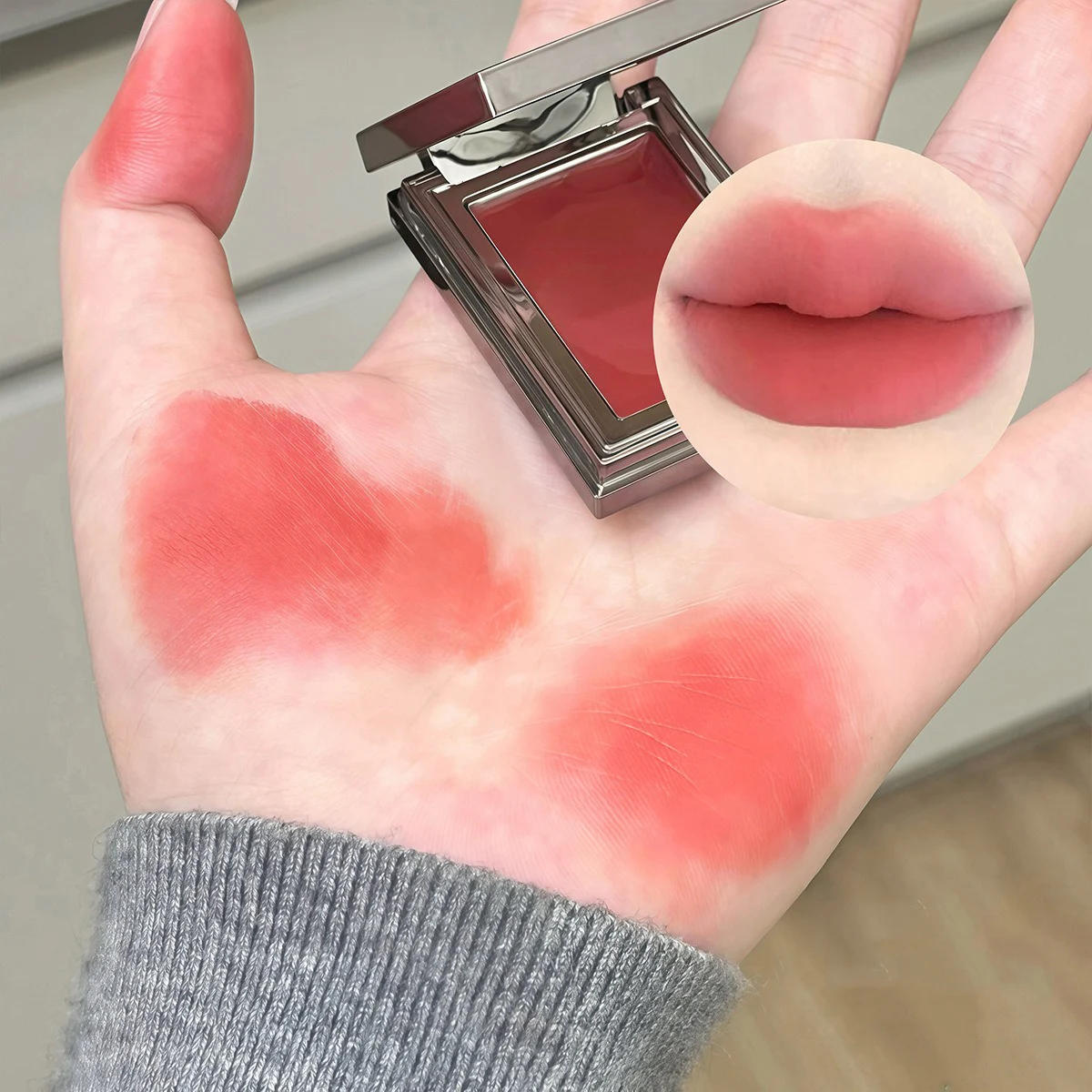 Description Picture 5 of itemGirl Blush Single Color Matte Makeup Eyeshadow Palette Cheek Contour Lip Tint Multi-purpose Cream 3 in 1 Makeup Rouge Cosmetics