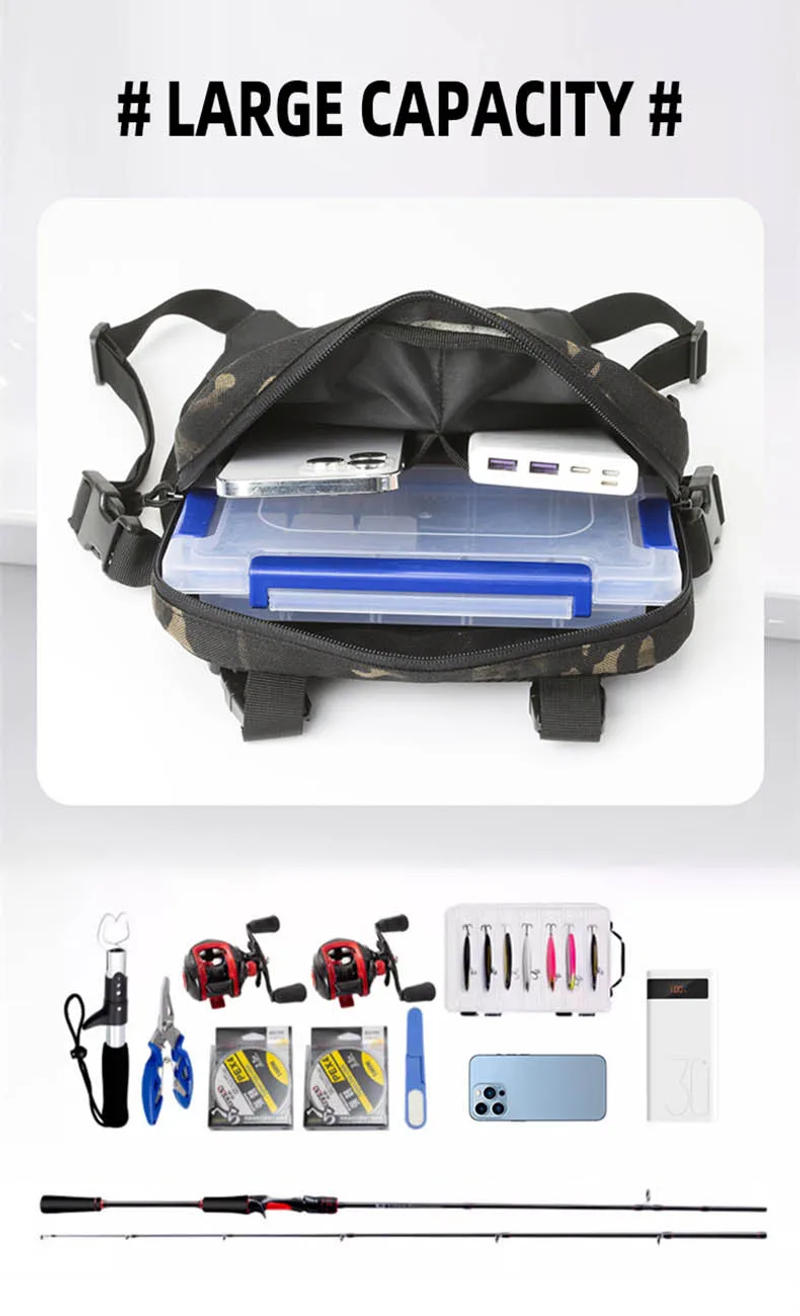 Description Picture 5 of itemTactical Chest Rig Backpack Camping Recon Kit Bag Molle Vest EDC Front Pouch Multi-Purpose Daypack For Hiking Fishing Lure Pack