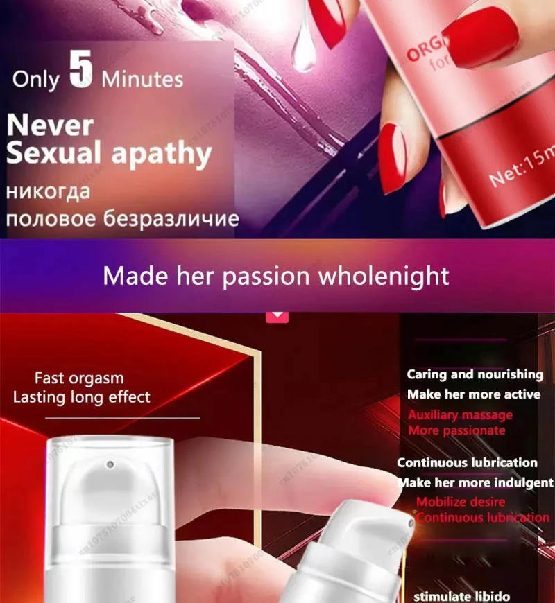 Description Picture 6 of itemFemale Enhancement Orgasm Gel Vaginal Clitoral Stimulation Shrinkage Firming Orgasm Sexual Desire Enhancers For Women