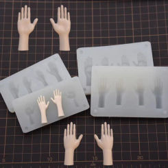2pcs Set Pottery Clay Doll 3D Hand Silicone Molds Air Dry Clay Big Palm Mould Tools