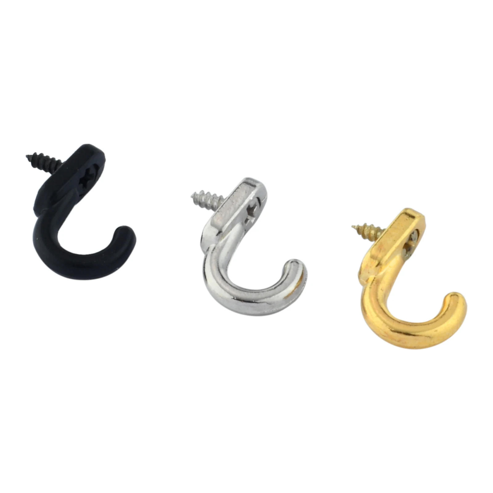 Description Picture 5 of item20pcs Mini Alloy Hooks w/screws Wall Hangers 17mm/0.67in Vintage Black Silver Gold Kitchen Bathroom Key Towel Hat Coat Bag Mask