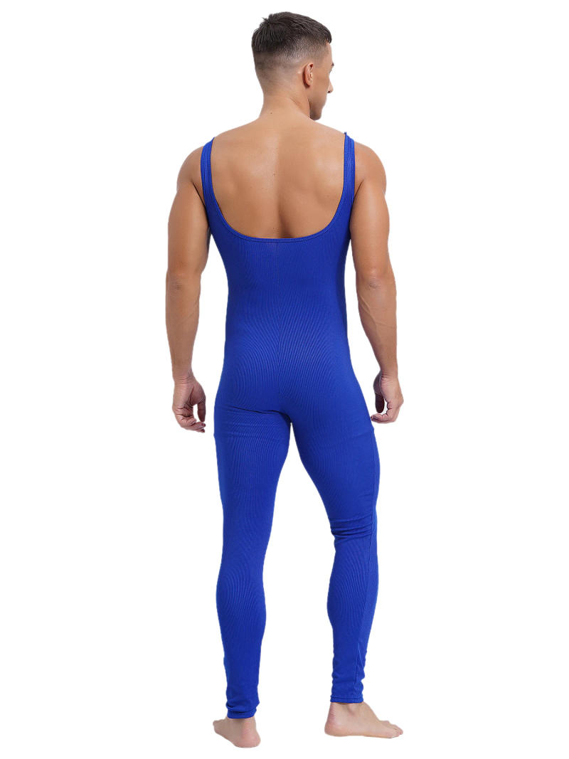 Description Picture 4 of itemMens Athletic Undershirts Jumpsuit Rompers Solid Color Tank Unitard Workout Fitness Wrestling Singlet Bodybuilding Bodysuit