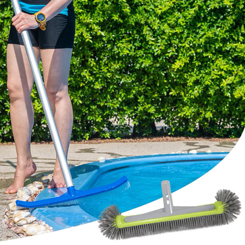 Description Picture 5 of item17.5 Inch Swimming Pool Scrub Brushes Heavy Duty Pool Brush Head Cleaning Brush Head for Cleaning Pool Tiles Walls Floor Steps