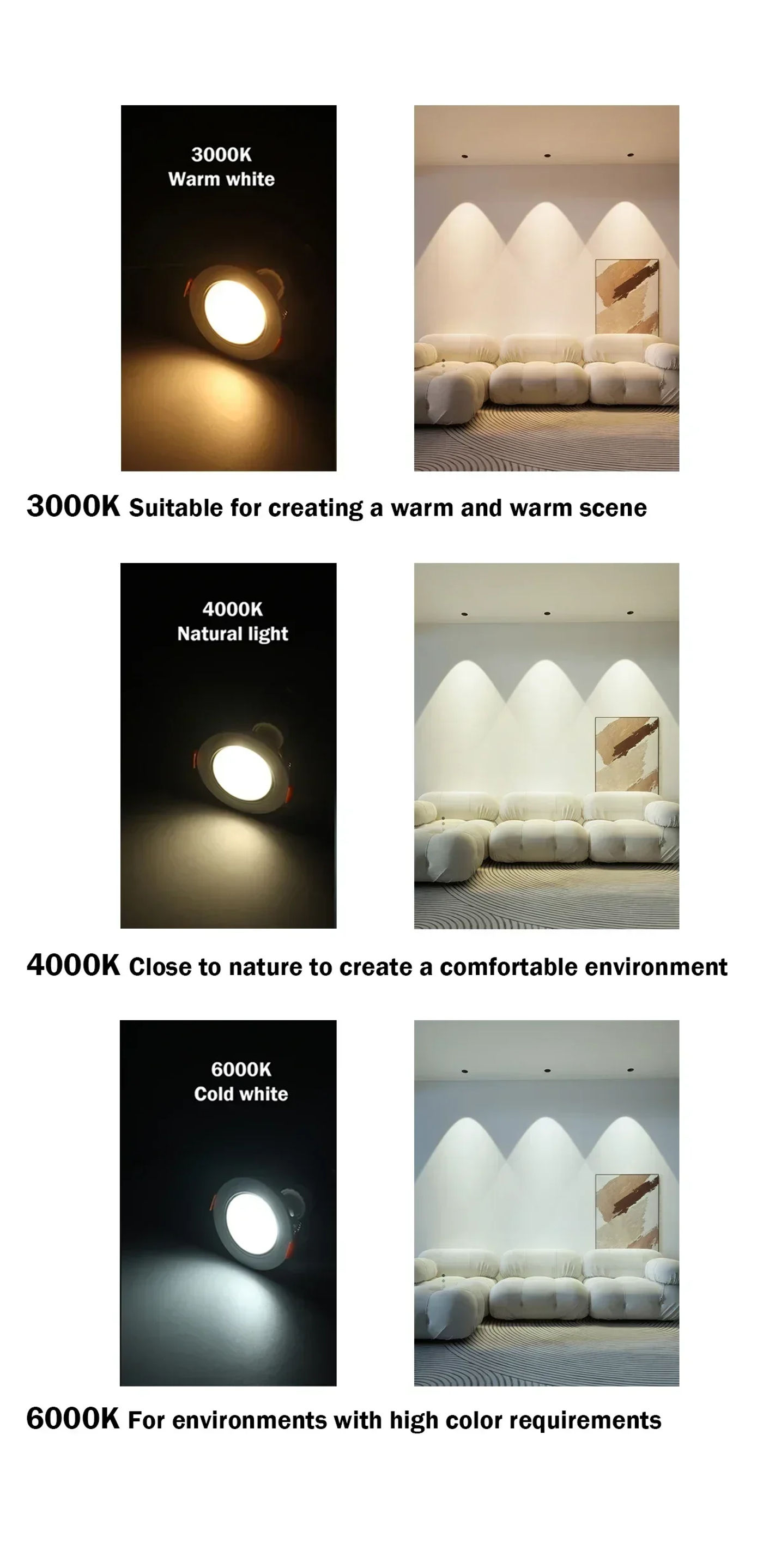 Description Picture 5 of item50Pcs LED Bulbs GU10 Spotlight, No Flicker, 5W-9W, AC220V 120V, Ideal for Replacement of 50W Halogen Lamp in Living Room