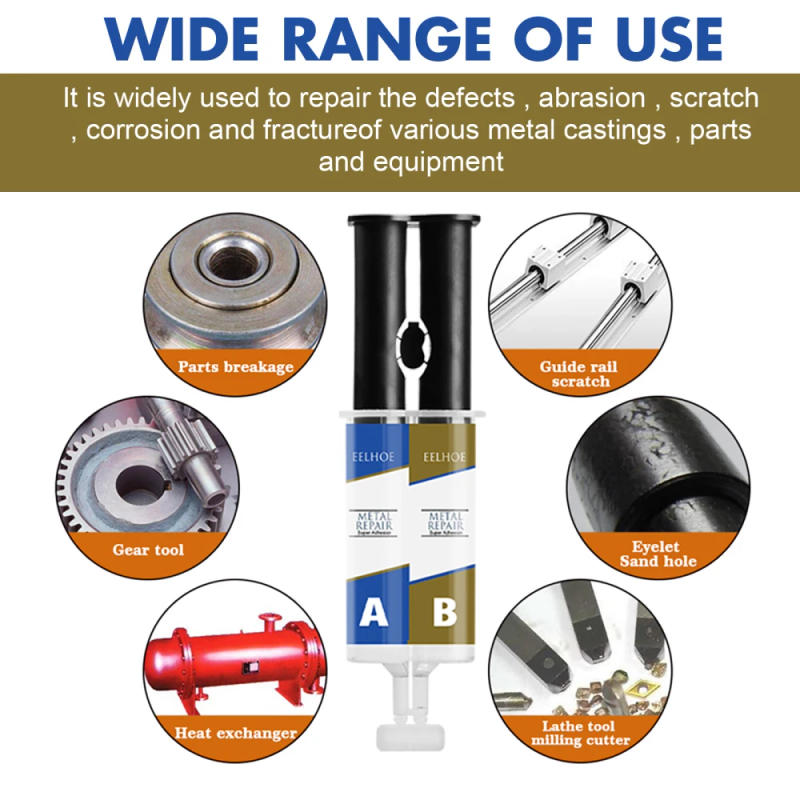 Description Picture 6 of itemAB Metal Strength Glue Repair Iron Bonding Adhesion Heat Resistance Cold Weld Metal Repair Adhesive Agent Caster Glue Weld Tool