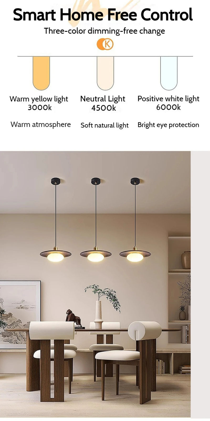 Description Picture 5 of itemDinning Room lamps Modern LED Wood Chandelier light for Bedroom Kitchen Living room Indoor Lighting Hanging Lamp Lights Fixtures