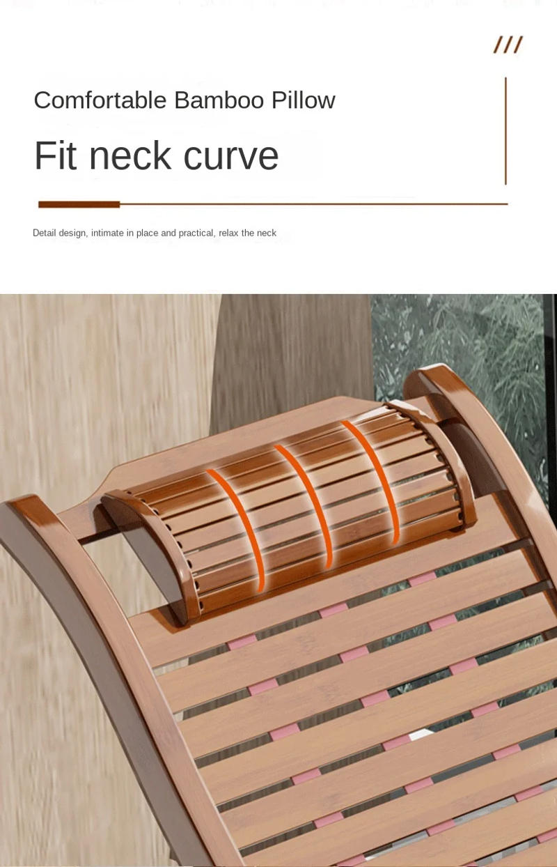 Description Picture 6 of itemFolding Rocking Chair Lazy Lunch Break Balcony Lazy Leisure Nap Bamboo Easy Chair For Home Use Sillon Plegable Katlanabilir
