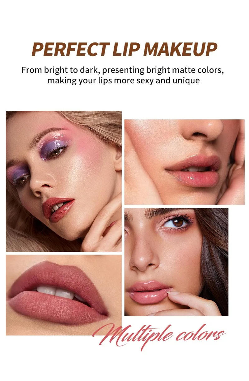 Description Picture 3 of item6-Colors Matte Lip Gloss Set Smooth Long-Lasting Moisturizing Waterproof Lipstick Holiday Gift Box