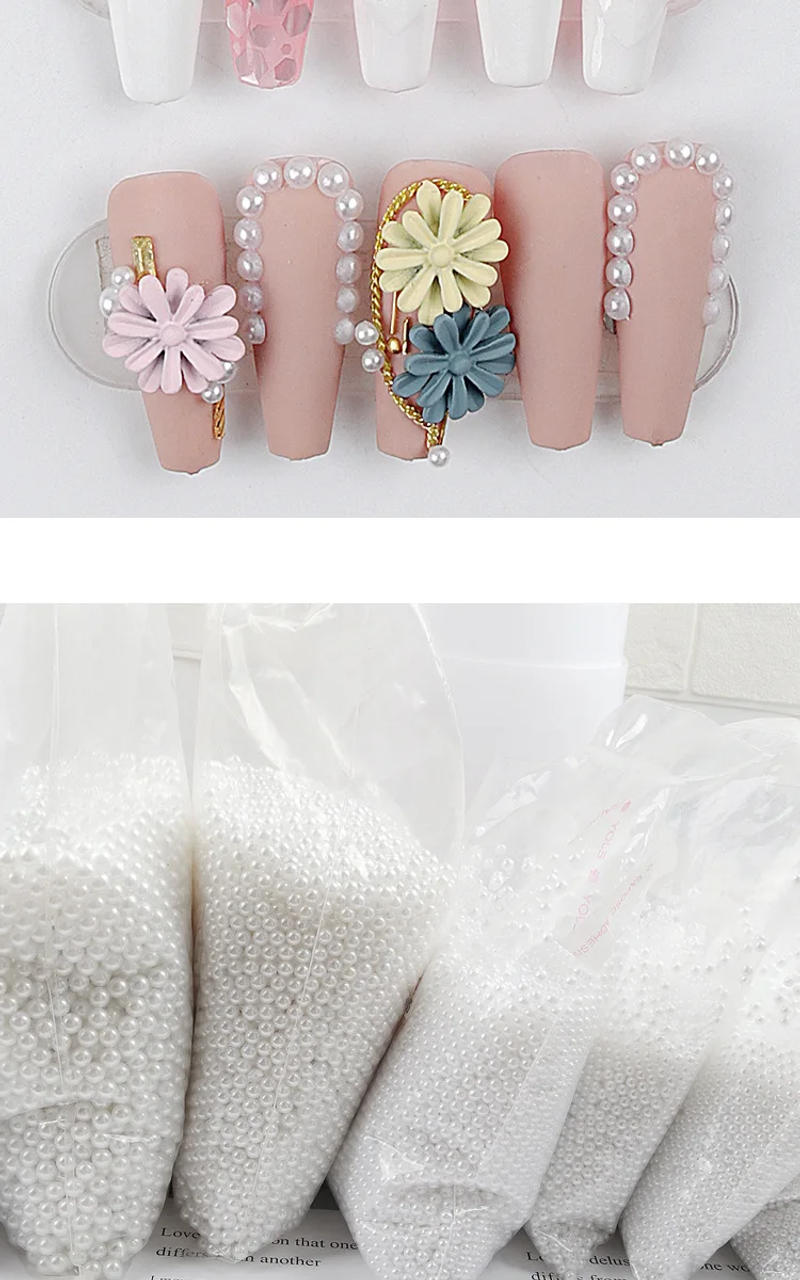 Description Picture 5 of item5000-10000PCS 1.5-5mm White Beige Round Ball Pearls Beads Nail Art Rhinestones Jewel Decorations Manicure Ornaments Accessories