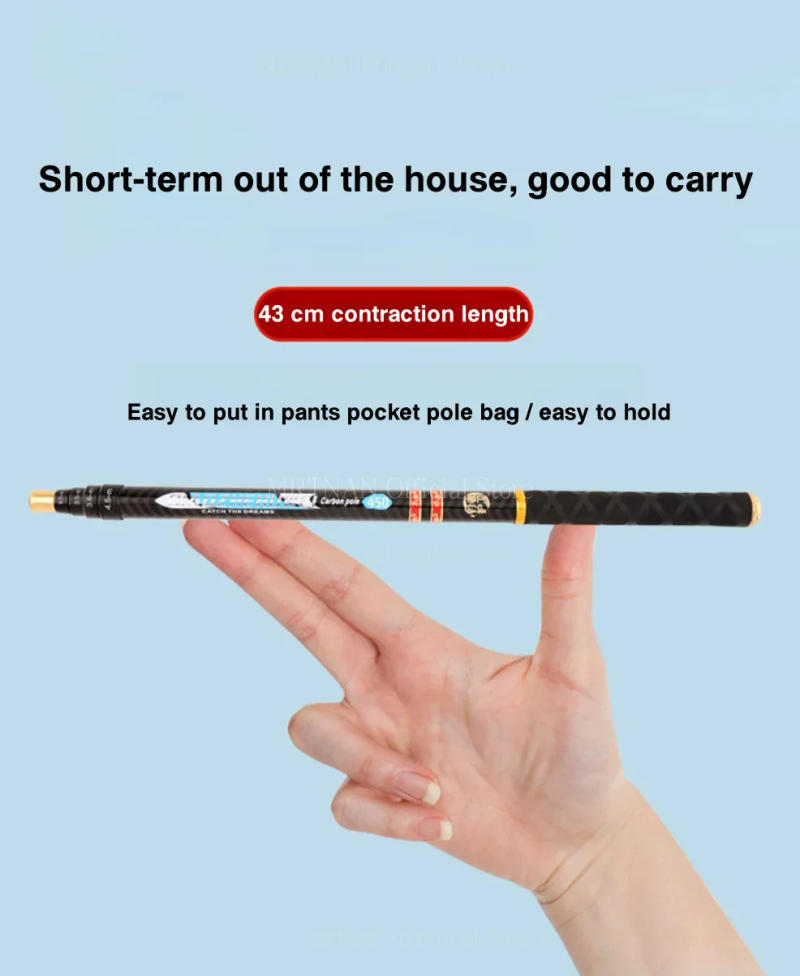 Description Picture 4 of itemNew Super-hard Ultra-light Carbon Fishing Rod Short Section Four Lengths of Each Rod Are Available Adjustable Stream Fishing Rod