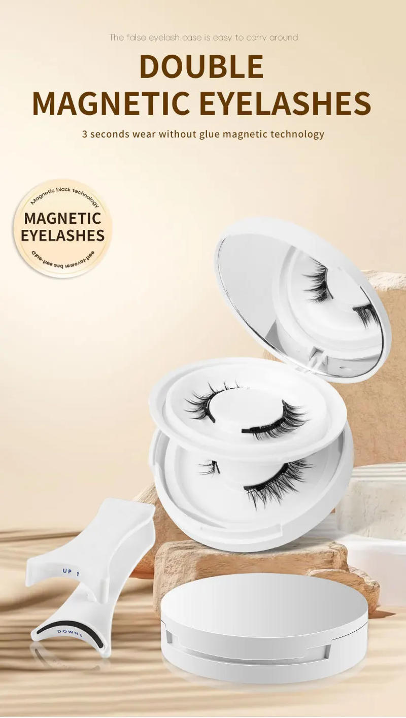 Description Picture 2 of item[Two sets of magnetic false eyelashes] Hot glue-free false eyelashes, presenting a net red natural naked feeling and imitating m