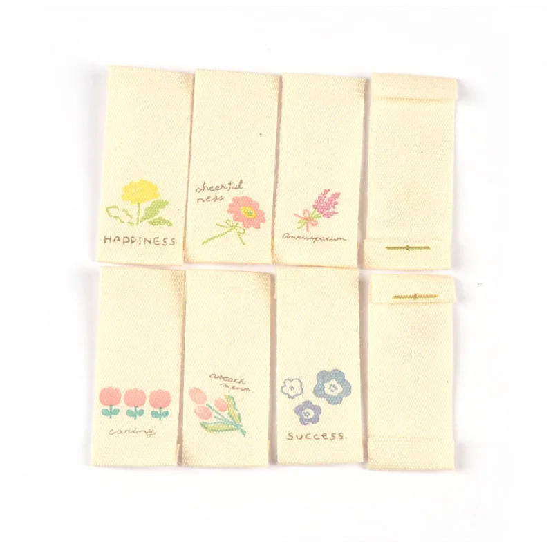 Description Picture 6 of item50pcs 16*38mm Mixed Flower Pattern Handmade Cotton Woven Label For Clothing Labels Cartoon Shoes Bags Garment Tags