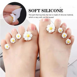 8pcs/Bag Daisy Flower Toe Separators Summer Foot Nails DIY Tools Silicone Toe Separators Spacers Stretcher Pedicures Manicure