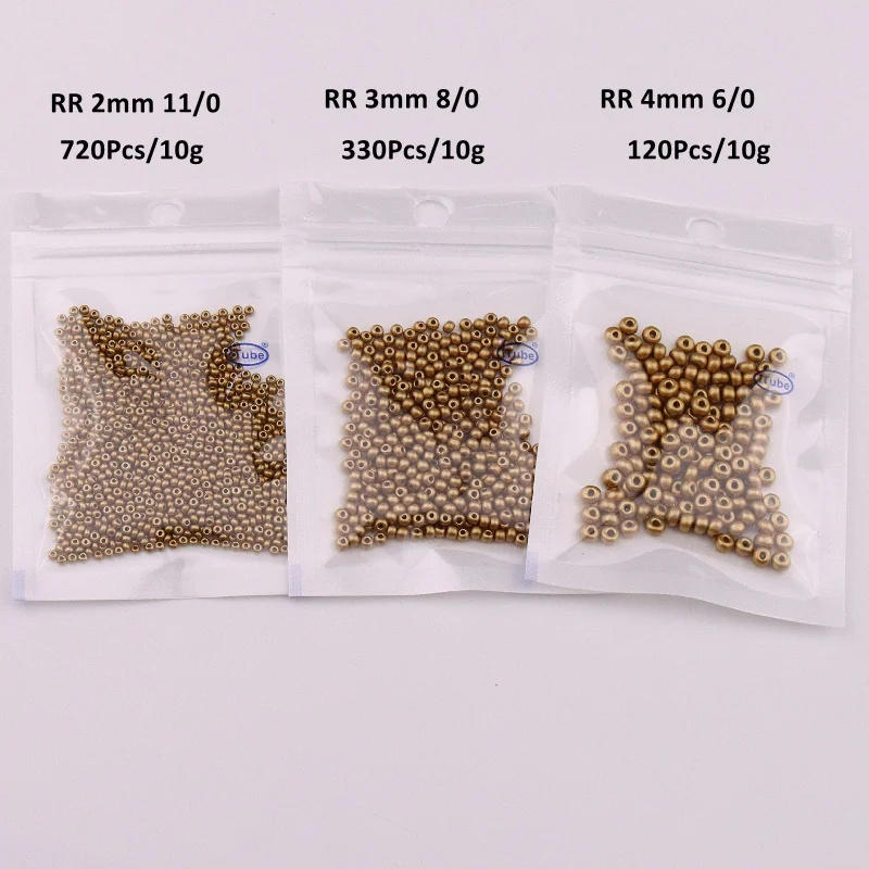 Description Picture 4 of item2mm 3mm 4mm Frosted Opaque Metallic Colors Glass Seedbeads Matte Round Spacer Rice Beads For Diy Jewelry Making Garments Sewing