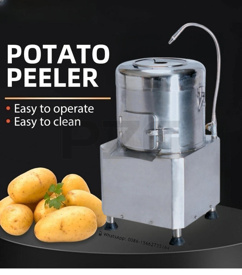 Description Picture 2 of itemElectric Automatic 8kg 15kg 30kg Root Vegetable Skin Peeler Potato Carrot Peeling Washing Machine Potato Skin Removing Machine