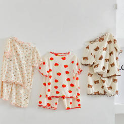 MILANCEL Summer Baby Sleep Wear Cool Baby Boys Pajama Set Floral Sleeping Set Indoor Baby Pyjama