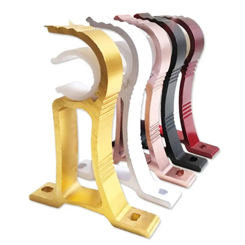 Description Picture 6 of itemNew Durable Aluminum Alloy Curtain Rod Bracket Thicken Single Hanger Hook Rod Support Clamp Fixing Clip Furniture Hardware