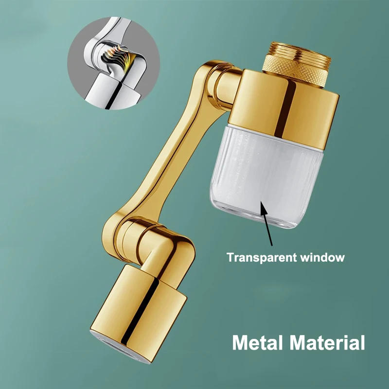 Description Picture 4 of itemNew 1080 Rotating Kithcen Faucet Extender with Filter 2 Modes Tap Aerator Splash Basin Swivel Robotic Arm Faucets Extension