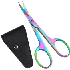 1 PCS Multi-purpose Small Beard Scissors Eyebrow Scissors Colorful Trimming Tool for Nails & Cuticle