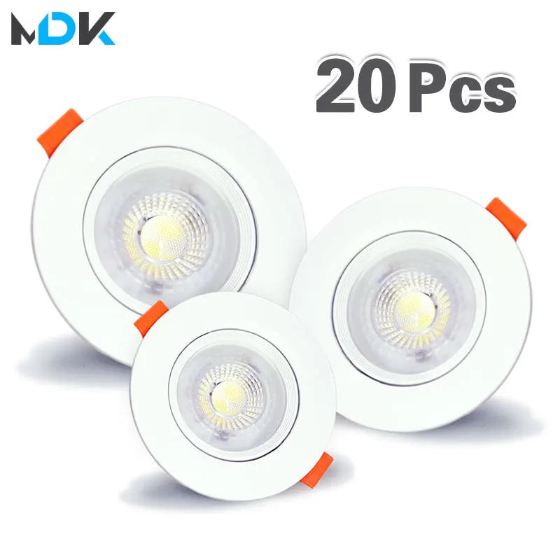 Description Picture 2 of item20pcs Led Downlight 5W 7W 9W 12W 110V/220V Ceiling Lamp Recessed Down Light Round/Square Leds Panel Light Spotlight