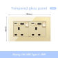 2Gang 13A USB C 18W
