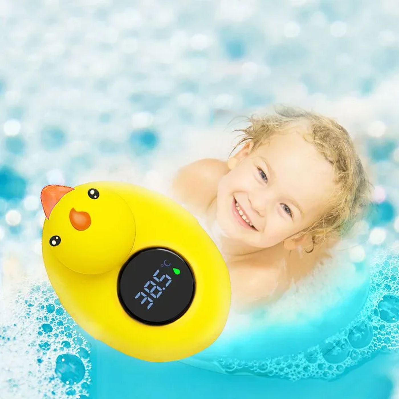 Description Picture 2 of itemLittle Yellow Duck Thermometer Baby Bathtub Shower Water Thermometer Baby Safe Temperature Sensor Floating Waterproof Baby
