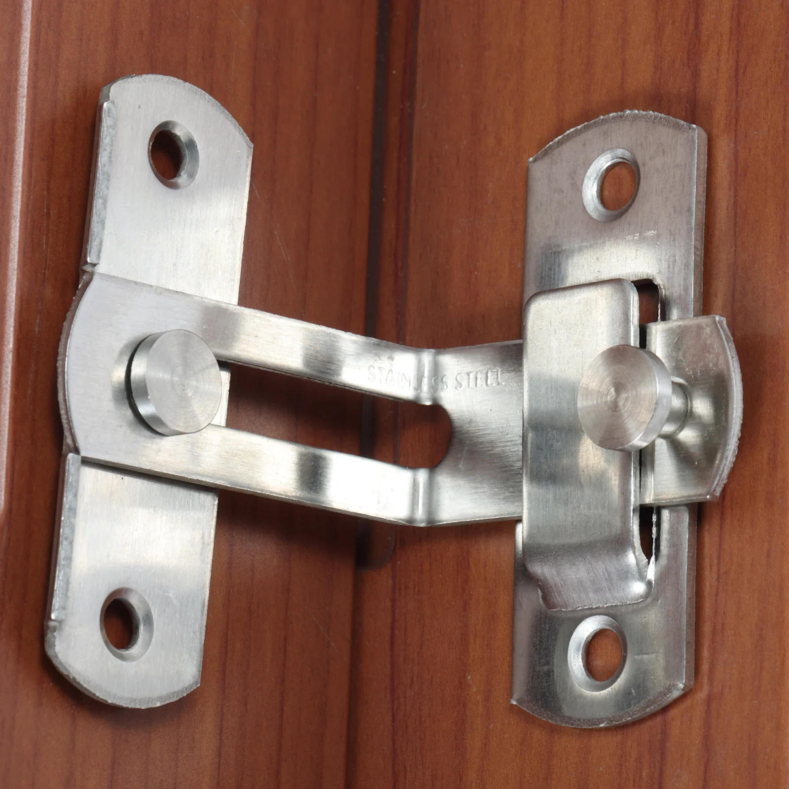 Description Picture 6 of item4pcs Stainless Steel Door Lock Hasp w/screw Matte Black/Brushed Silver 90° Sliding Doors Latch Buckle Window Bath Outdoor Garden