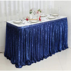 Rectangular Table Cover Birthday Party Wedding Banquet Christmas Decoration Table Cloth Pink/Gold/Silver Sequin Table Skirt