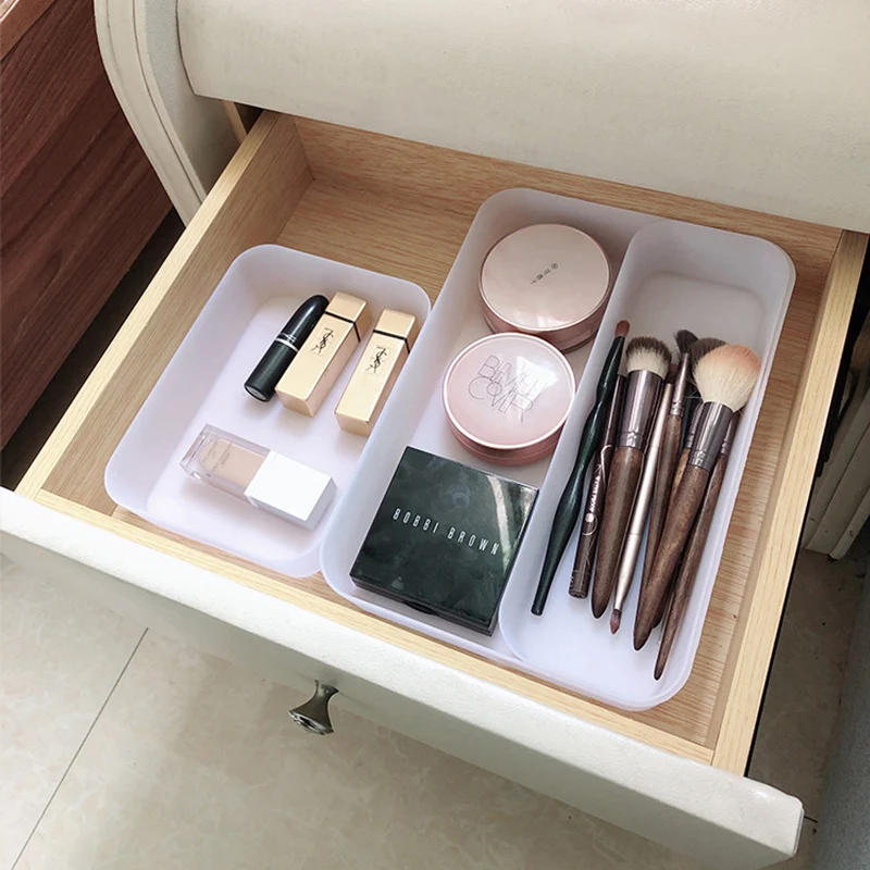 Description Picture 5 of itemMakeup Storage Box Desktop Cosmetic Storage Tray Kitchen Tableware Organizer Box Combinable Storage Drawers Separation Box