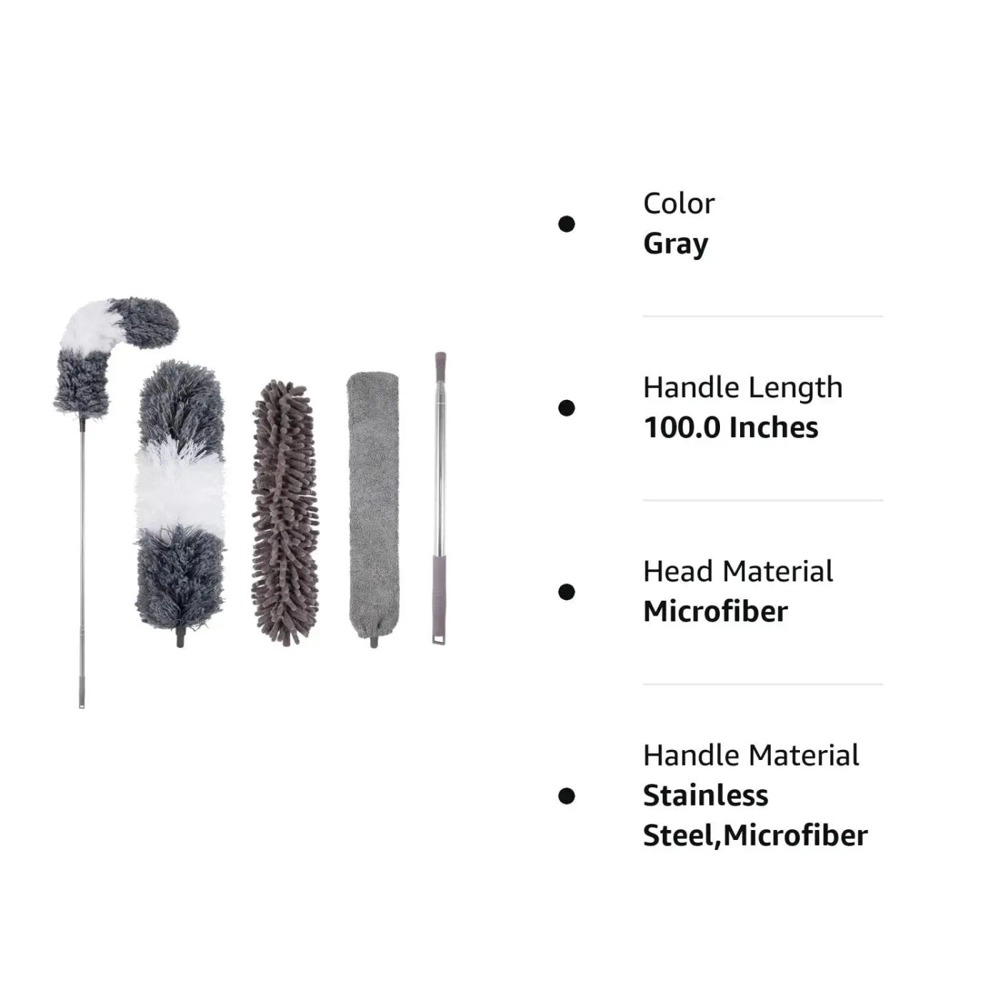 Description Picture 2 of itemMultifunctional Microfibre Brush Gap MopTelescopic Washable Duster Long Extendable 250 cm  for Spider Web Remover Dust Cleaning