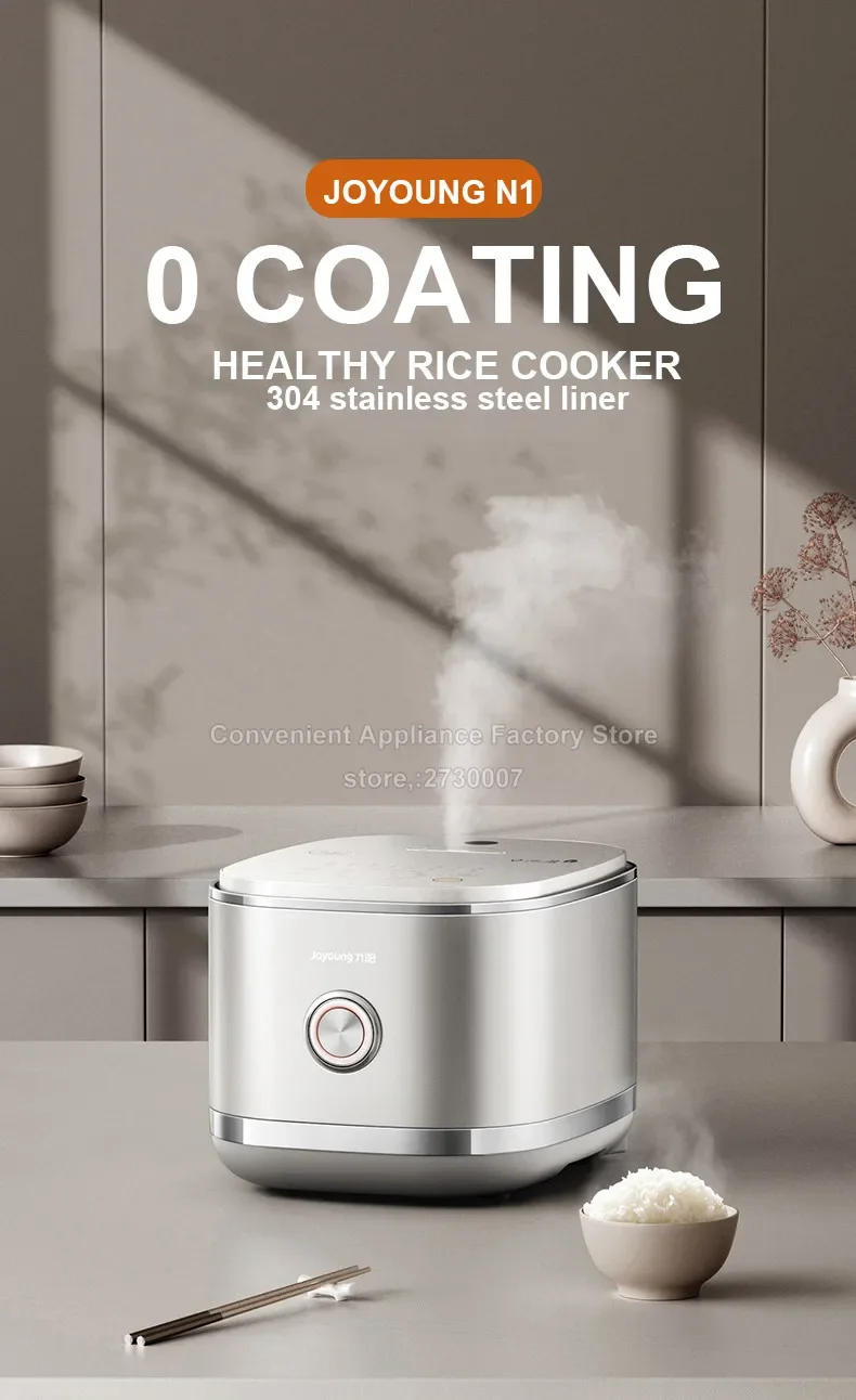 Description Picture 2 of itemJoyoung 40N1 Electric Rice Cooker Rice Cooking Pot For Home Kitchen 4L Stainless Steel Liner For 2-8 People Cook Porridge Soup