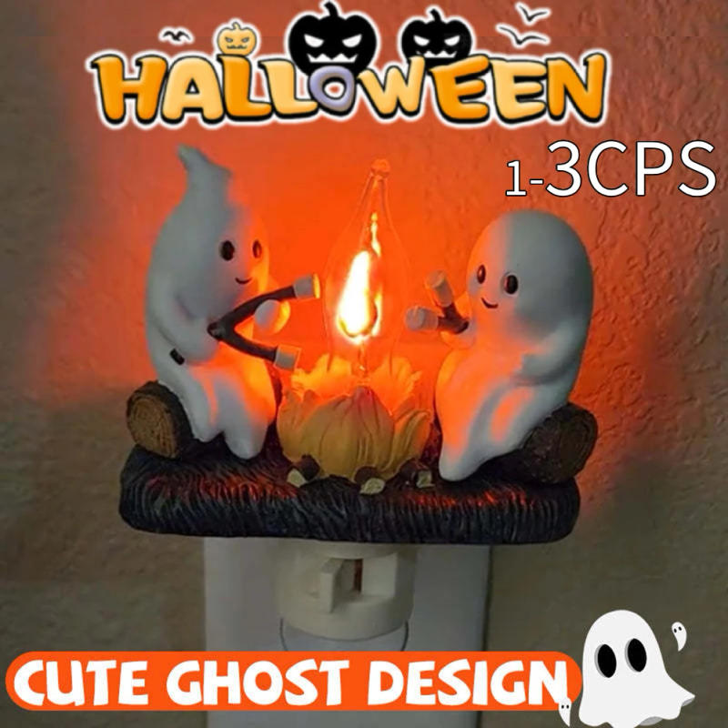 Description Picture 5 of itemGhost Campfire Flickering Nightlight Faux Campfire Night Light Halloween Ghost Night Light for Halloween Home Decoration Gifts