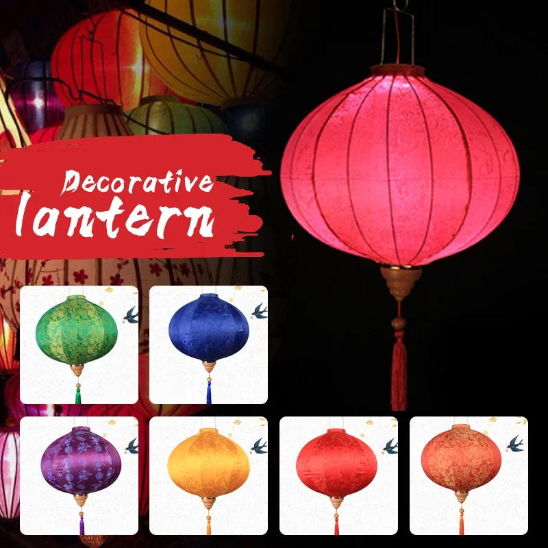 Description Picture 5 of itemChinese Floral Silk Lanterns 12/14 Inch Japan Vietnam Mid-autumn Traditional Lantern For New Year Wedding Party Spring Decor