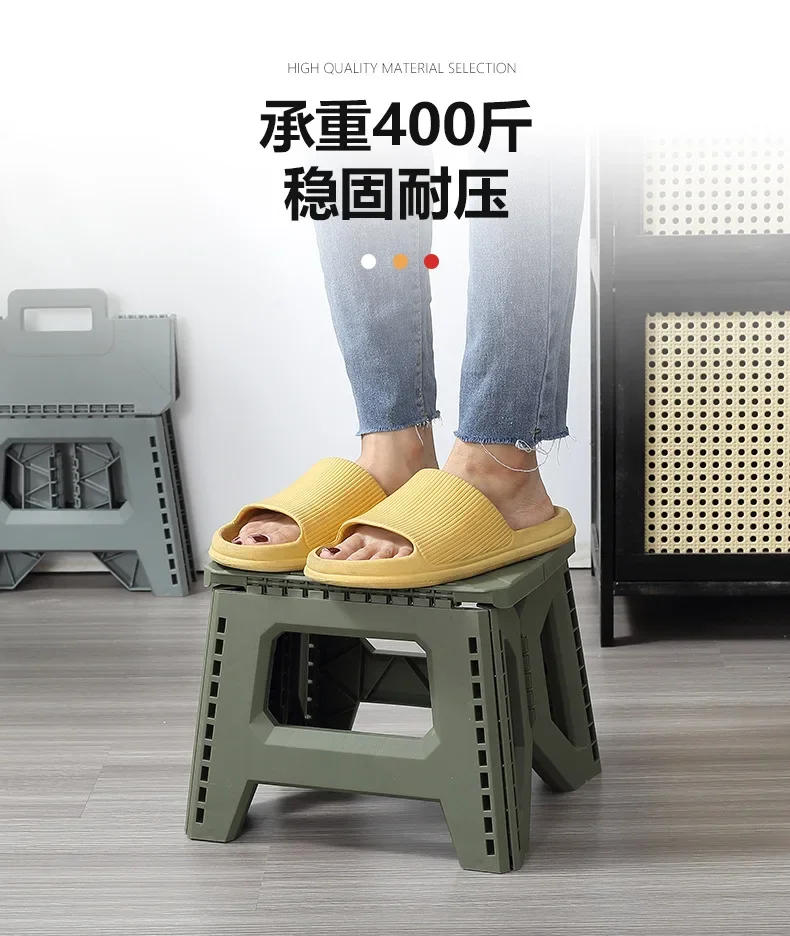 Description Picture 6 of itemStrong Load-Bearing Folding Step Stool, Heavy-Duty Chair, Travel Use, Compact Collapsible Chair with Handle, Camping Supplies