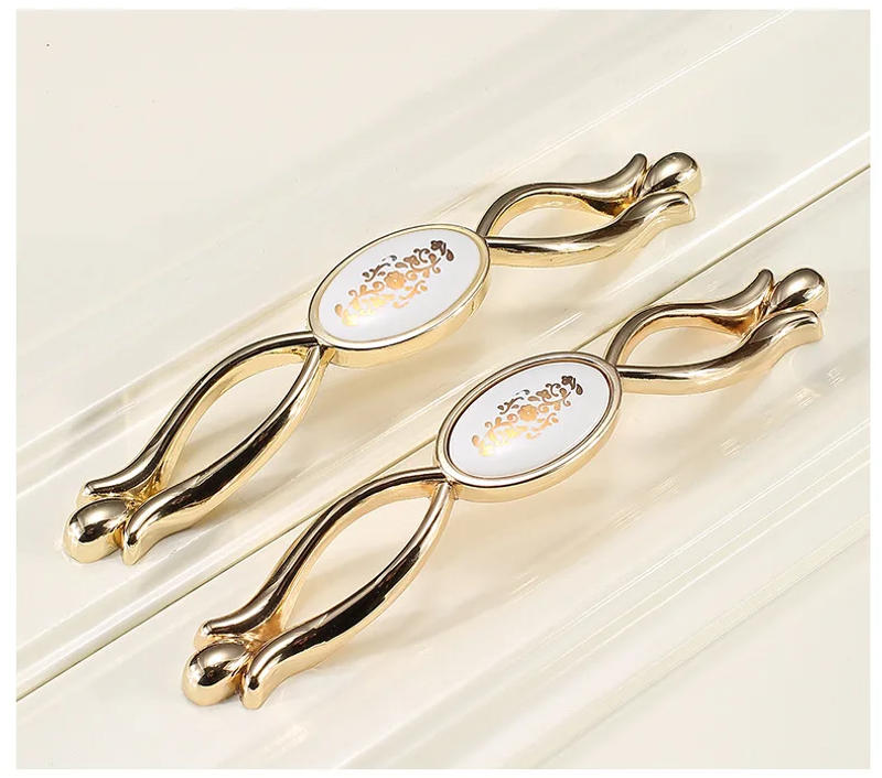 Description Picture 3 of itemZinc Alloy Ceramic Cabinet Handles Wardrobe Classical Handles Cabinet Drawer Pull Knobs Minimalist Single Hole Hardware