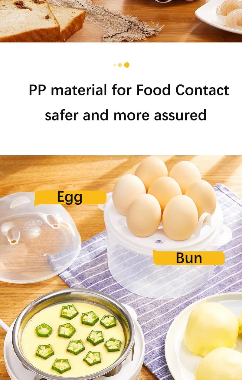 Description Picture 4 of itemNEW Multifunctional 220V Electric Egg Boiler Double Layers Egg Cooker Mini Steamer Poacher Kitchen Cooking Breakfast Machine