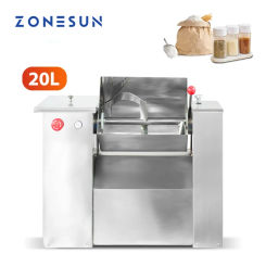 ZONESUN 20L Ribbon Mixer Dry Powder Particles Blender Stainless Steel Food Processor for Flour Grains Seasoning Powder ZS-CH20