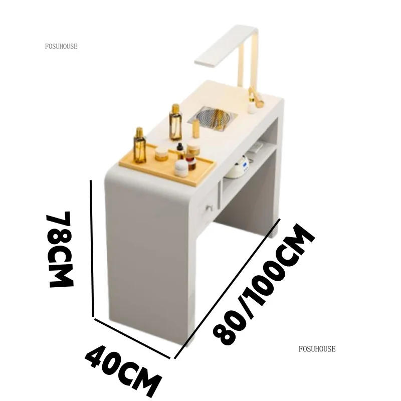 Description Picture 3 of itemModern Professional Manicure Table with Vacuum Cleaner Single Double Light Luxury Nail Table Commercial Manicure Tables