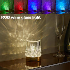 Lamp bedside table portable rechargeable RGB color changing night light living room diamond decorative desk lamp