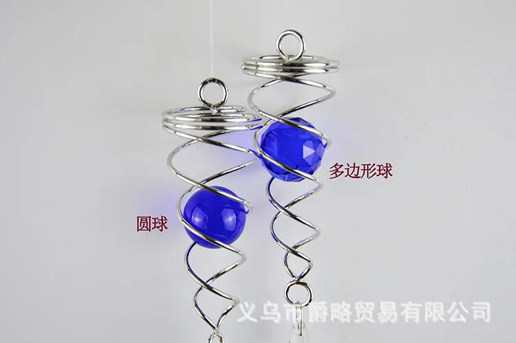 Description Picture 2 of itemRotating Crystal Gazing Spiral Tail Ball Pendant Wind Spinner Tails Hanging Decorative for Spinners Chime Outdoor Garden & Yard