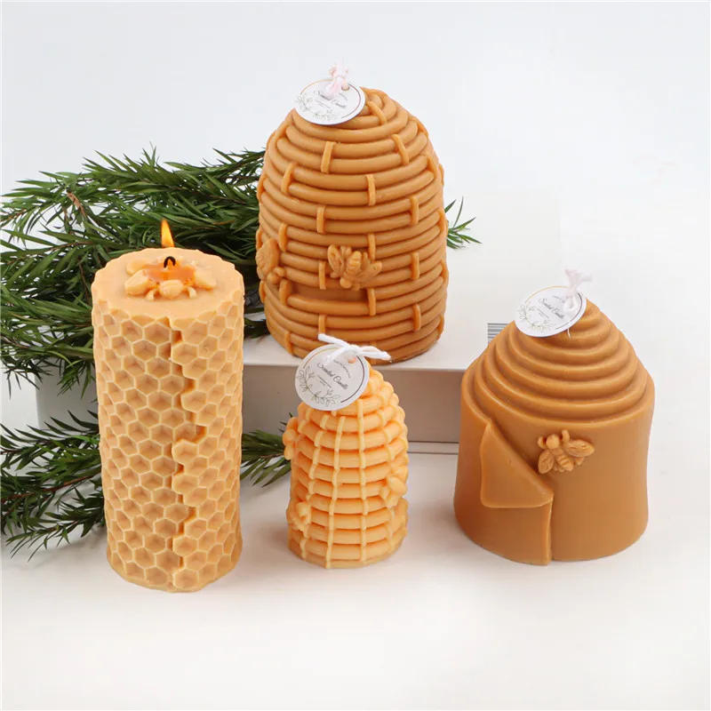 Description Picture 5 of item3D Bee Honeycomb Candle Molds Beehive Silicone Mold for Homemade Beeswax Candle Soap Hand Lotion Bars Crayon Wax Melt Hives