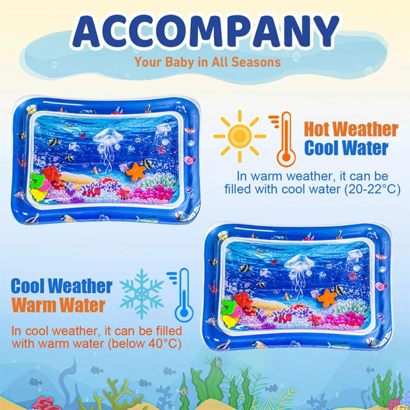 Description Picture 5 of item1pc Inflatable PVC Baby Playing Water Mat White Jellyfish Toddler Pad Kids Early Education Activity Toys Mat Cushion Kids Gift